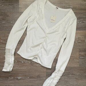 Free People Cream Lace Thermal